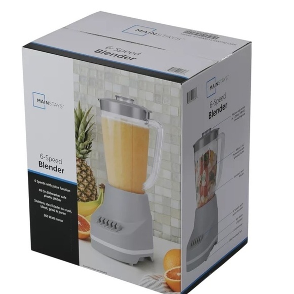 💋 New Mainstays 6 Speed Blender with 48 ounce Jar, 1.5L Jar, Soft Silver - Picture 4 of 14